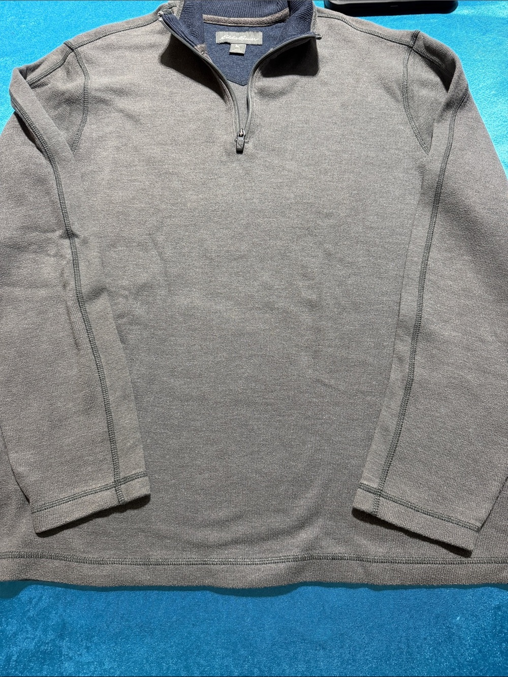 Eddie Bauer Men's Gray Quarter-Zip Pullover
